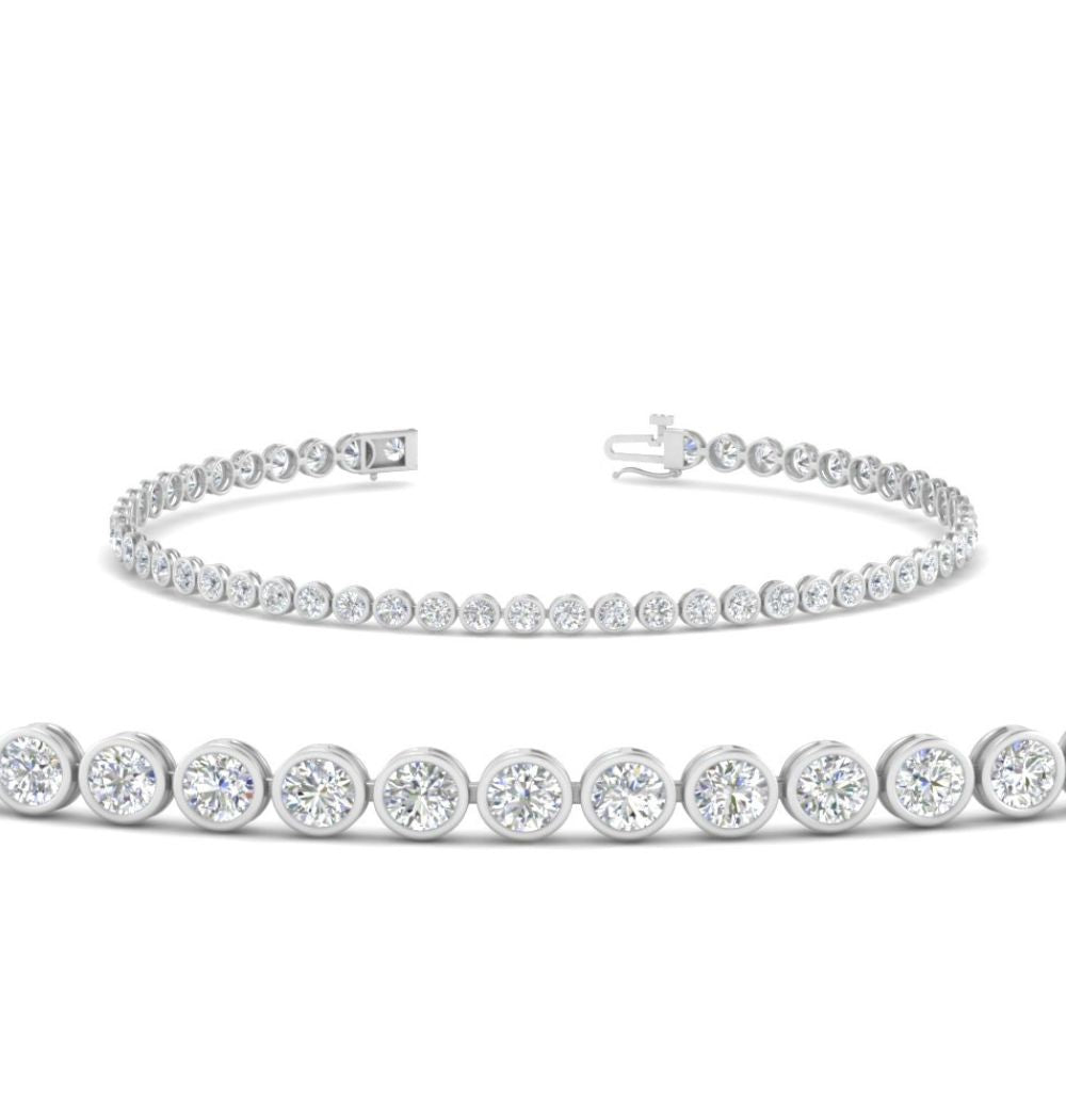 VVS1 Moissanite Round Cut Bezel Set Women's Bracelet