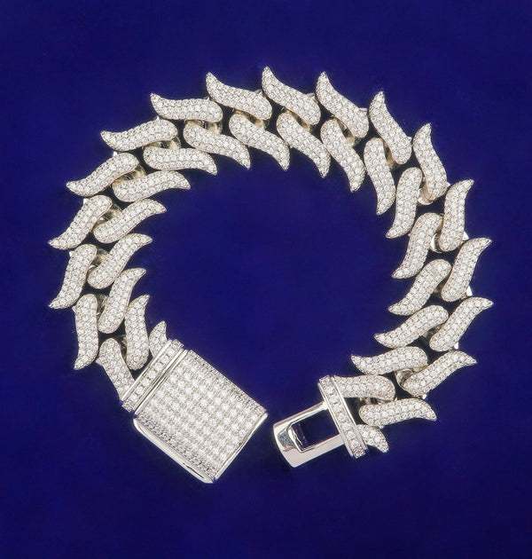 Round Cut Moissanite Iced Out Link Hip Hop Bracelet