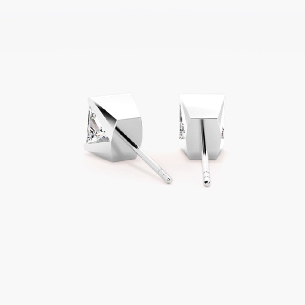 Princess Cut Moissanite Bar Set Solitaire Earring