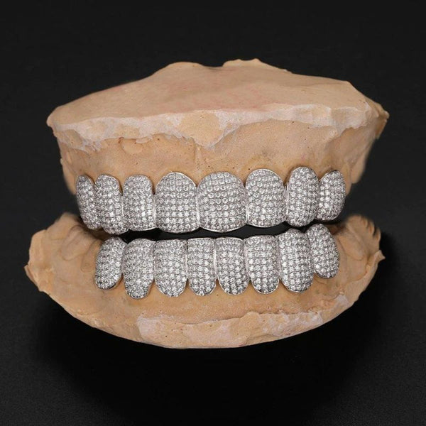 Fully Iced Out Moissanite Classic Teeth Grillz