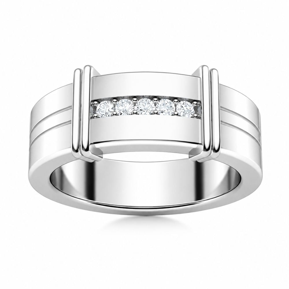 Lab Grown Diamond Round Cut Pave Set Classic Wedding Band