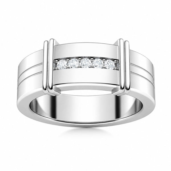 Lab Grown Diamond Round Cut Pave Set Classic Wedding Band