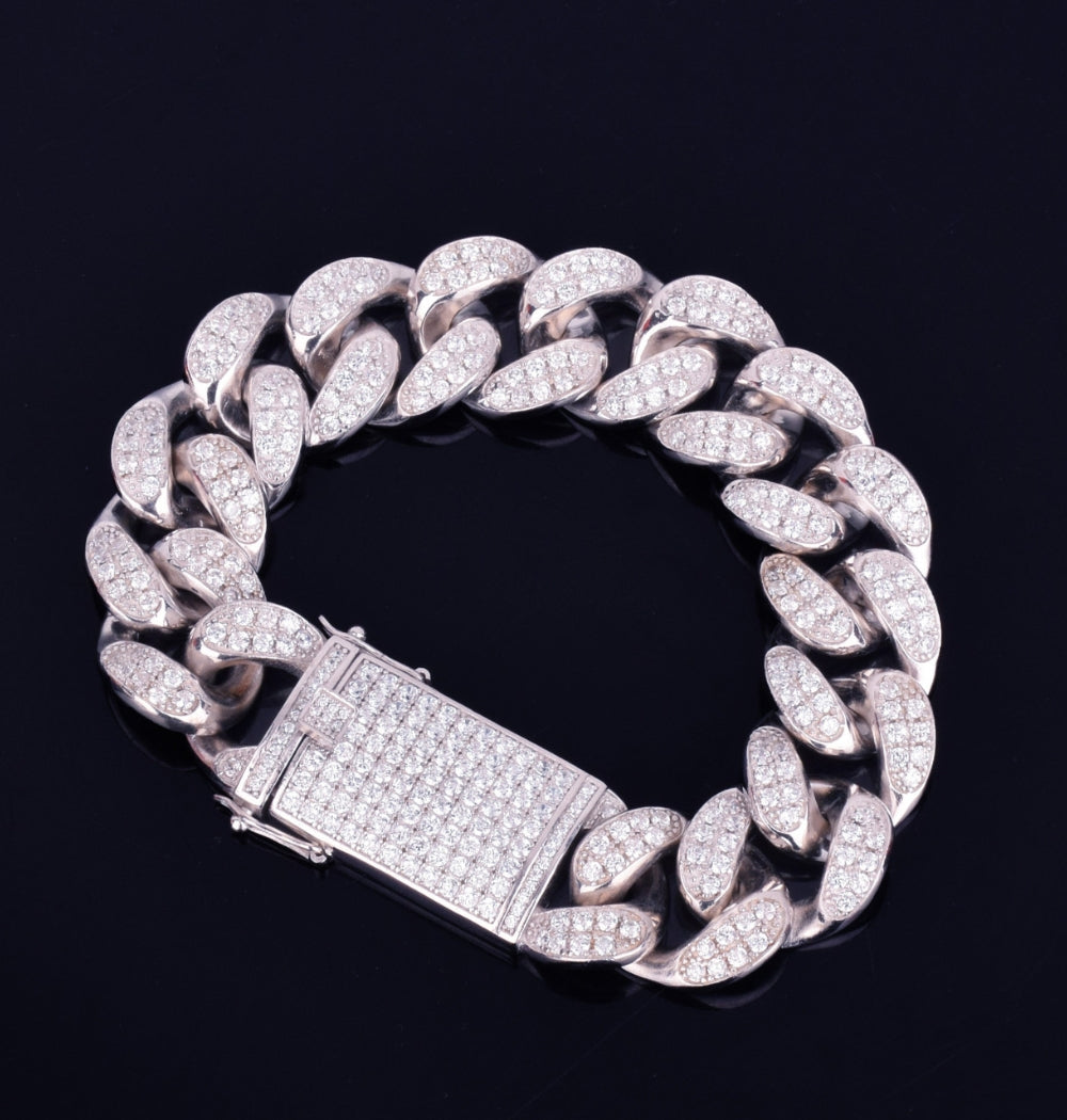 VVS1 Moissanite Cuban Link Hip Hop Bracelet For Men