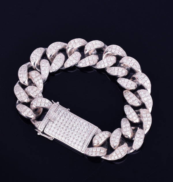 VVS1 Moissanite Cuban Link Hip Hop Bracelet For Men