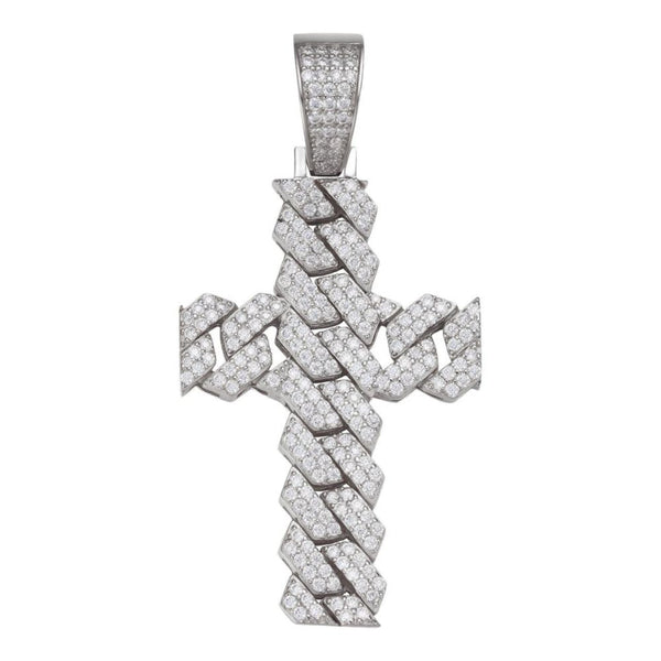 Moissanite Iced Out Cuban Link Cross Hip Hop Pendant