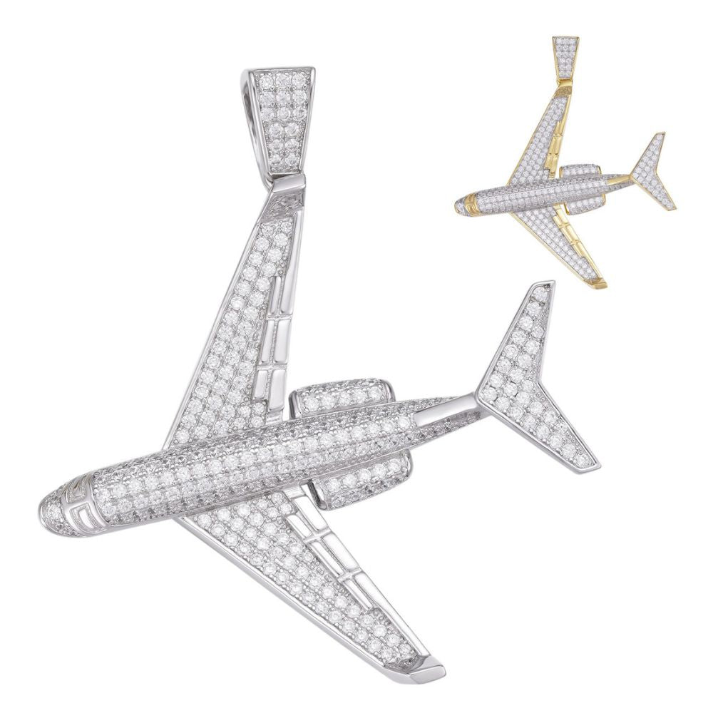 Airplane Iced Out Moissanite Elegant Hip Hop Pendant