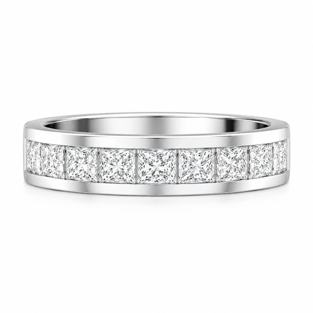 Princess Cut Lab Grown Diamond Channel Set Wedding Band