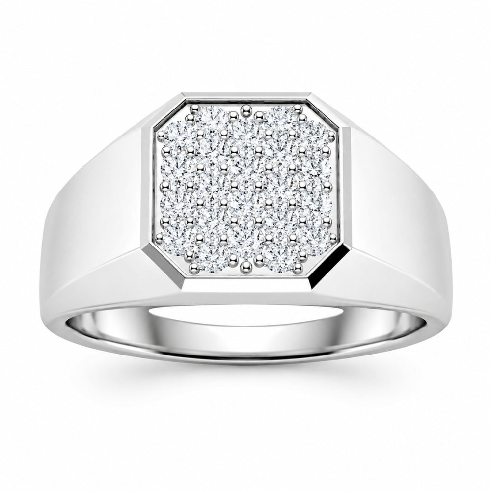 Lab Grown Diamond Round Cut Micro Pave Set Engagement Ring