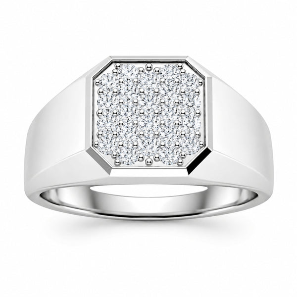 Lab Grown Diamond Round Cut Micro Pave Set Engagement Ring