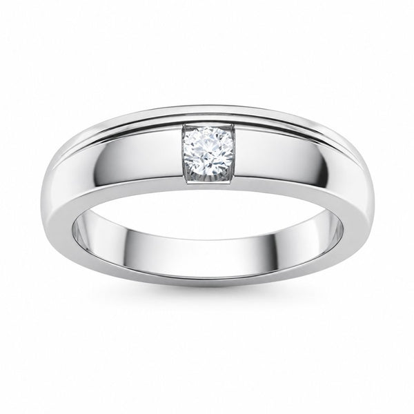 Round Cut Lab Grown Diamond Classic Men's Wedding Band
