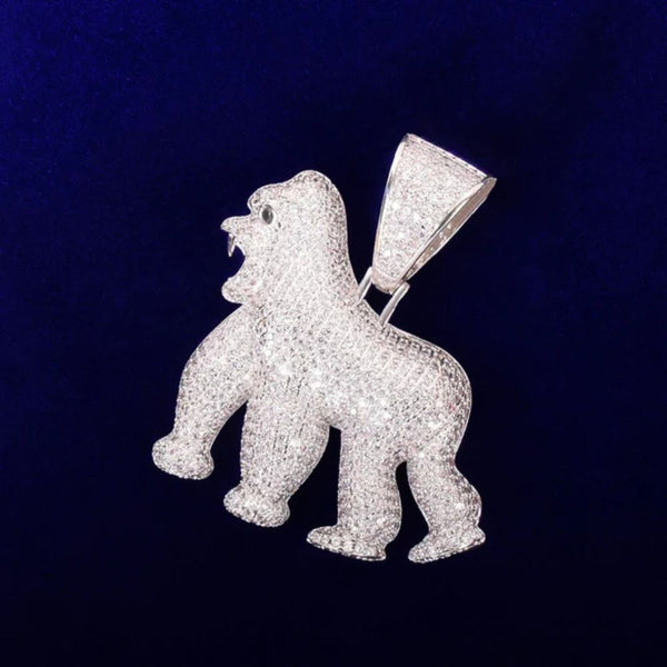 Lab Grown Diamond Round Cut Gorilla Hip Hop Pendant