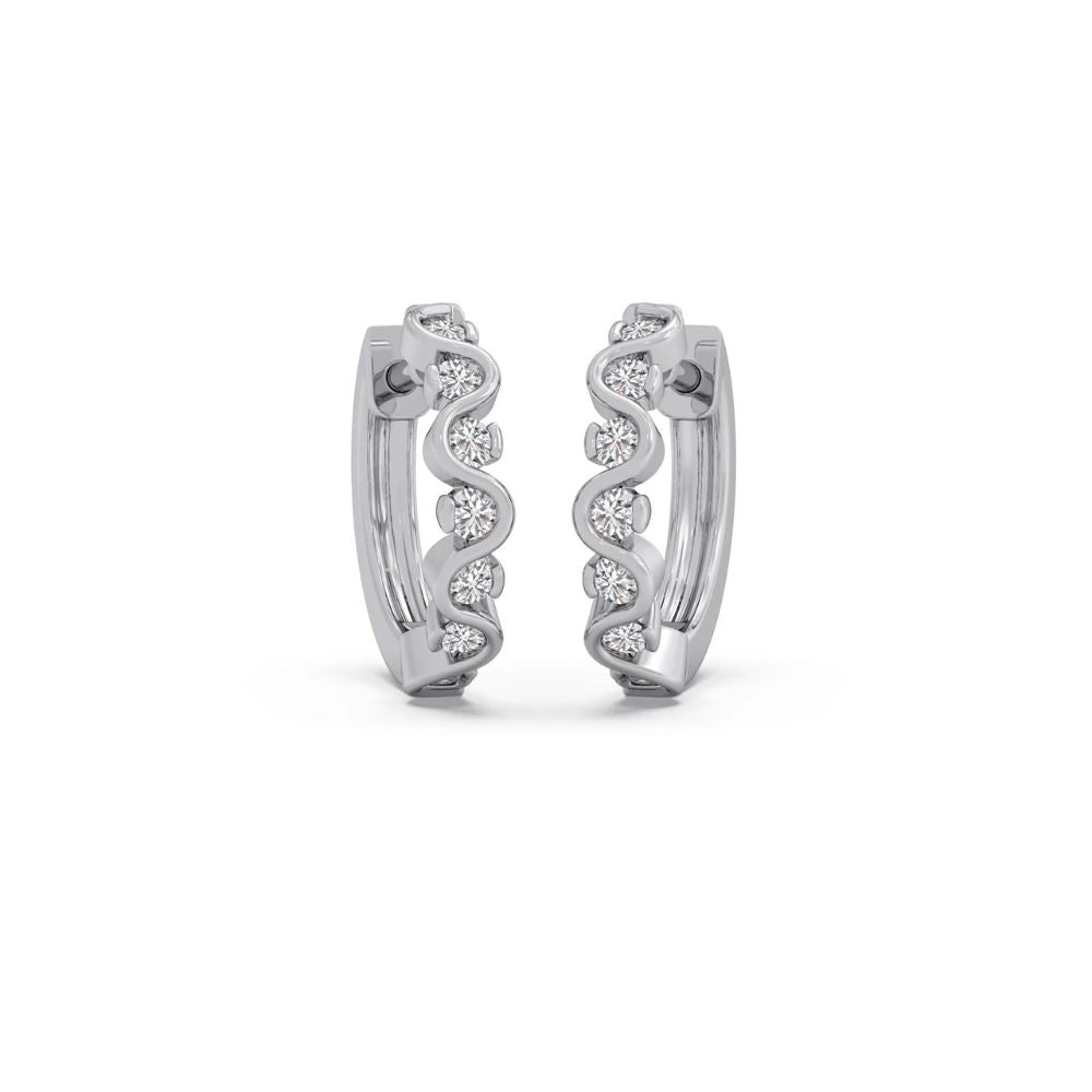 Colorless Moissanite Round Cut Hoop Earrings