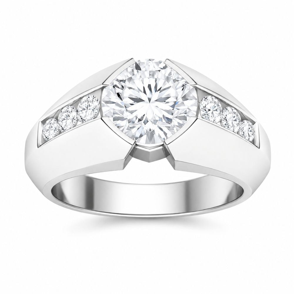 Cushion Cut Channel Set Lab Grown Diamond Engagement Ring