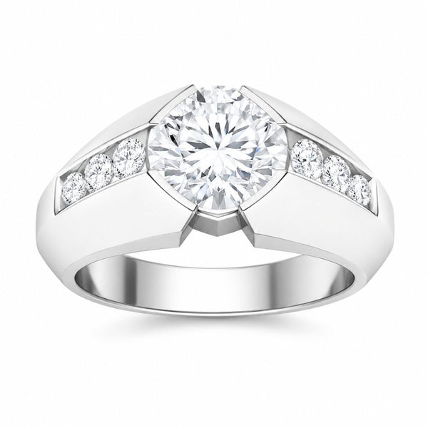 Cushion Cut Channel Set Lab Grown Diamond Engagement Ring