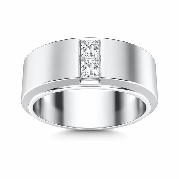 Princess Cut Lab Grown Diamond Channel Set Wedding Band For Him