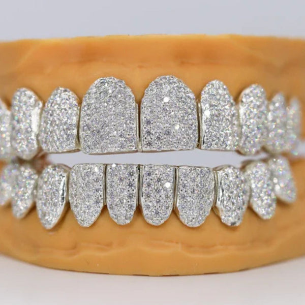 925 Silver Moissanite Iced Out Hip Hop Grillz