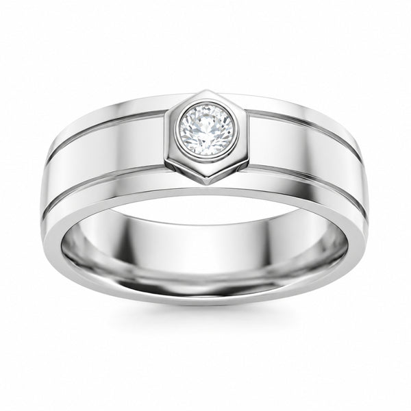 Bezel Set Round Cut Lab Grown Diamond Wedding Band