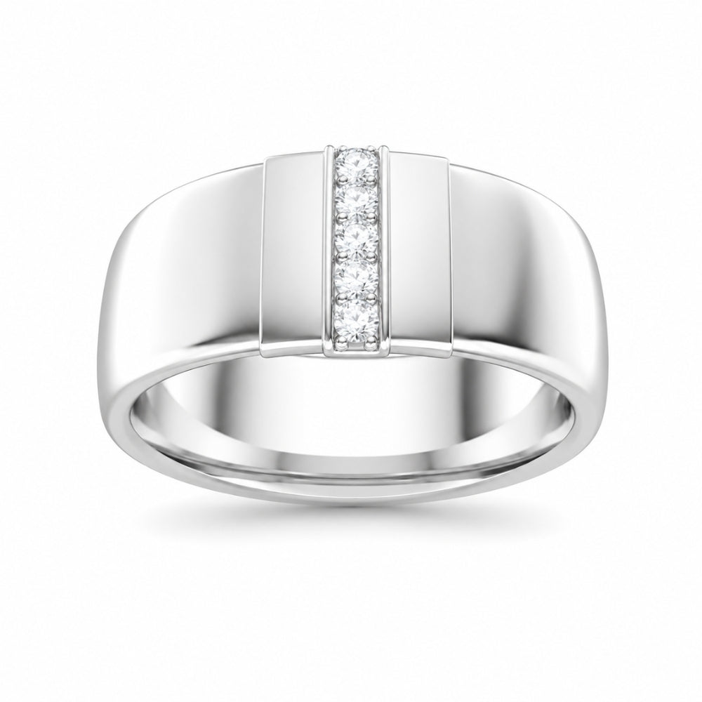 Round Cut Lab Grown Diamond Pave Set Wedding Band For Men