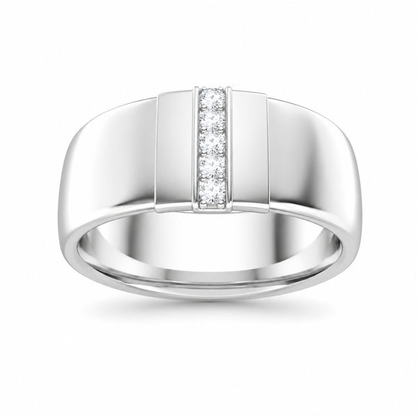 Round Cut Lab Grown Diamond Pave Set Wedding Band For Men