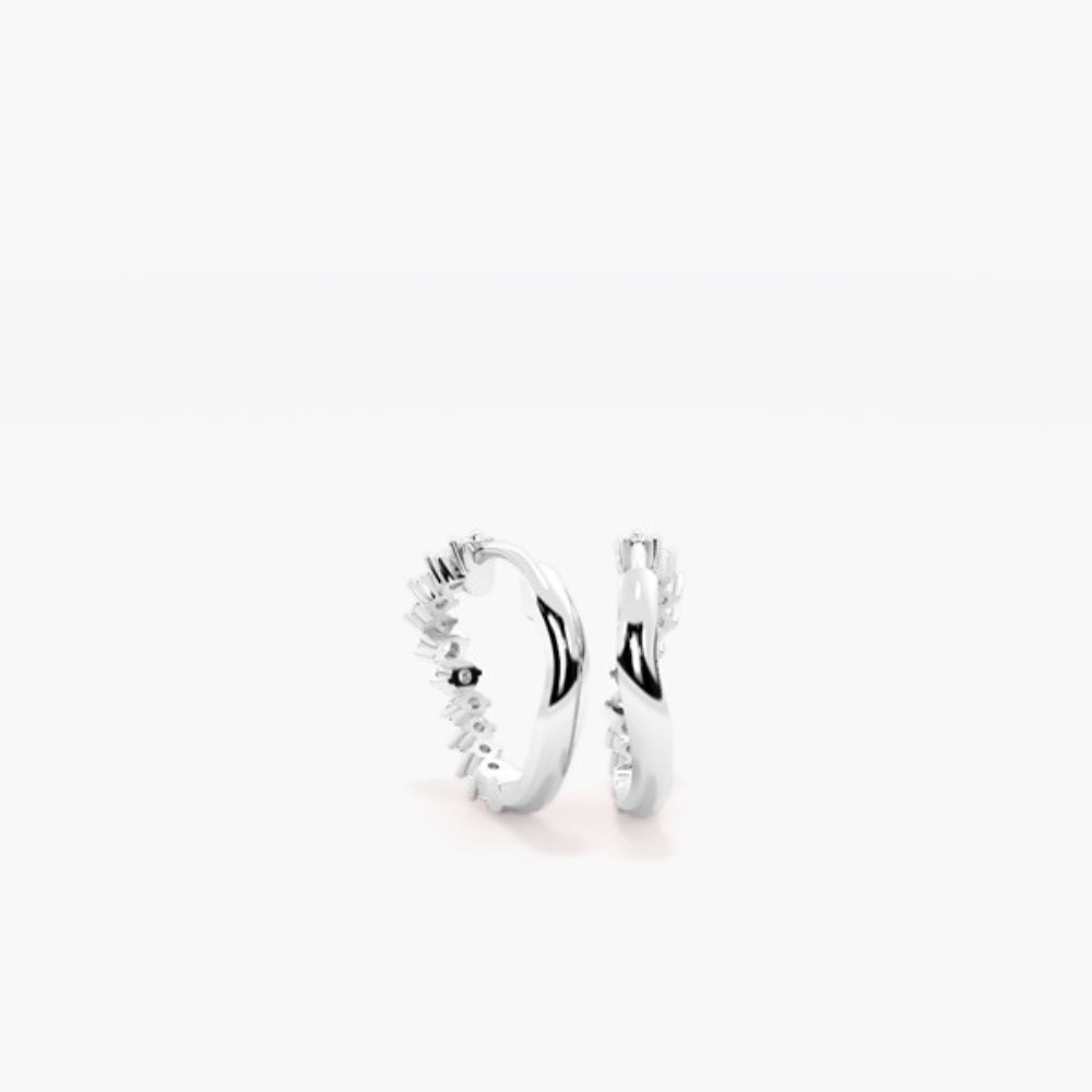 Moissanite Round Cut Hoop Earrings For Women