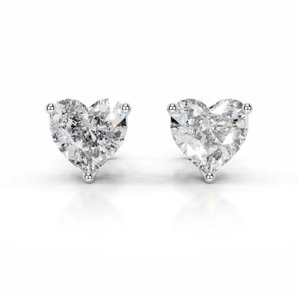 Heart Cut Moissanite Solitaire Women Earring