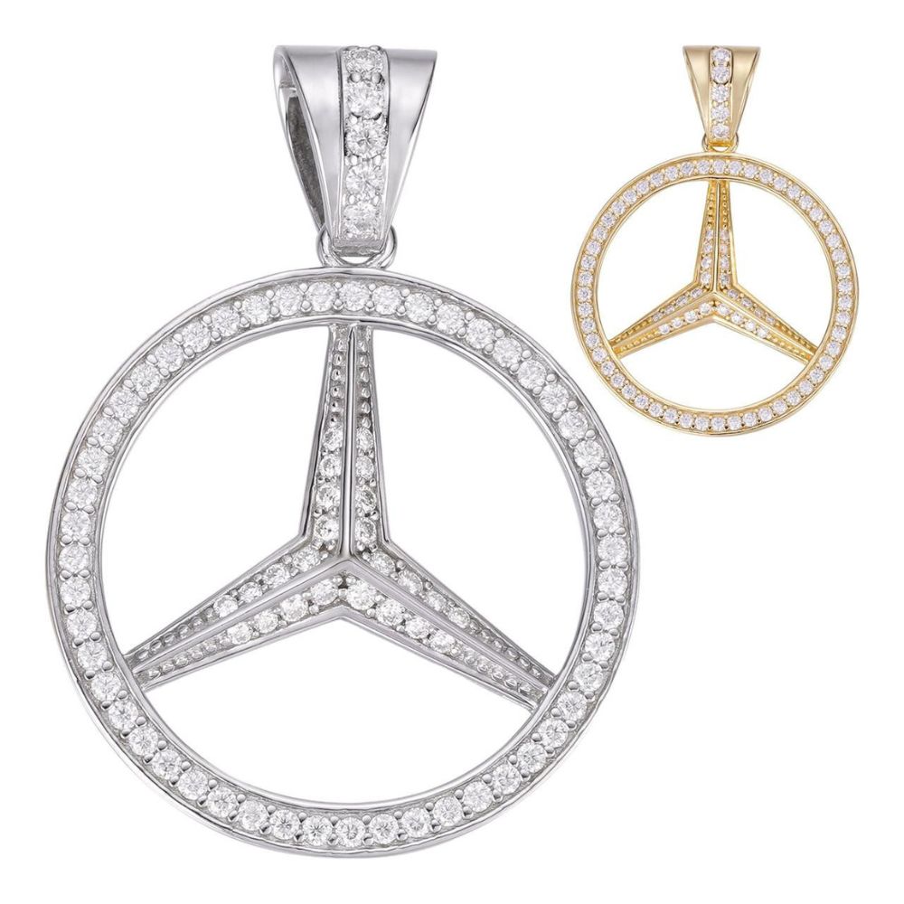 Moissanite Diamond Mercedes Bens Hip Hop Pendant