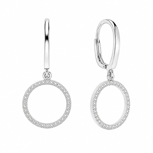 Round Cut Colorless Moissanite Drop Dangle Earrings For Anniversary Gift