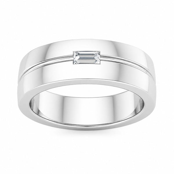Baguette Cut Lab Grown Diamond Flush Set Wedding Band