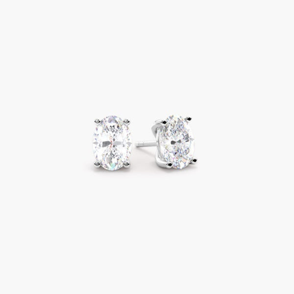 Oval Cut Moissanite Solitaire Women Stud Earring