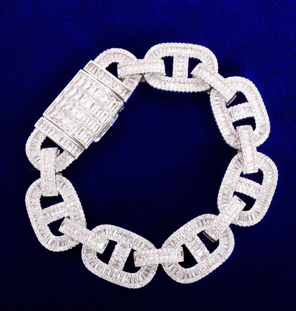 Colorless Moissanite Iced Out Hip Hop Bracelet For Men