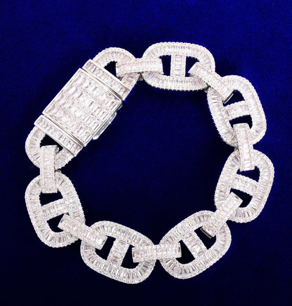 Colorless Moissanite Iced Out Hip Hop Bracelet For Men