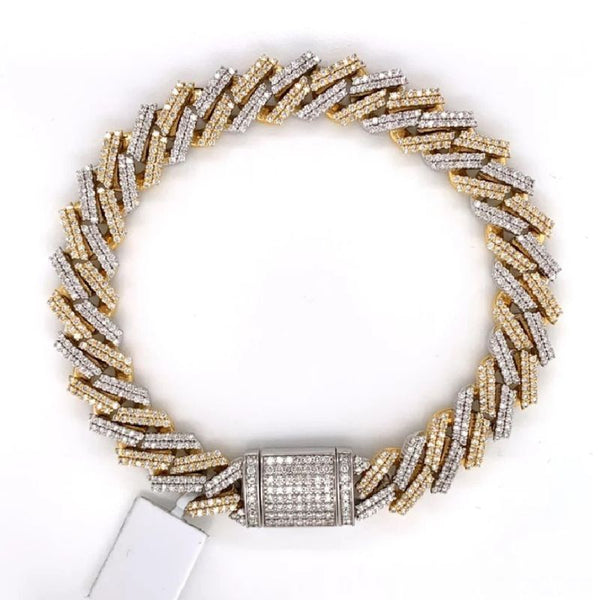 Iced Out Moissanite Diamond Cuban Link Bracelet