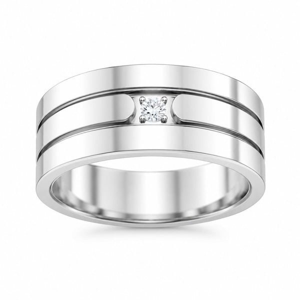 Round Cut Lab Grown Diamond Classic Wedding Band For Him