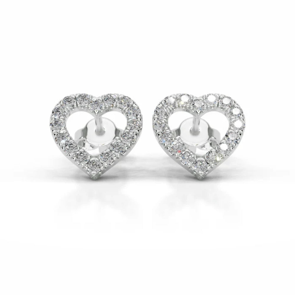 Round Cut Moissanite Pave Set Stud Earring For Earring