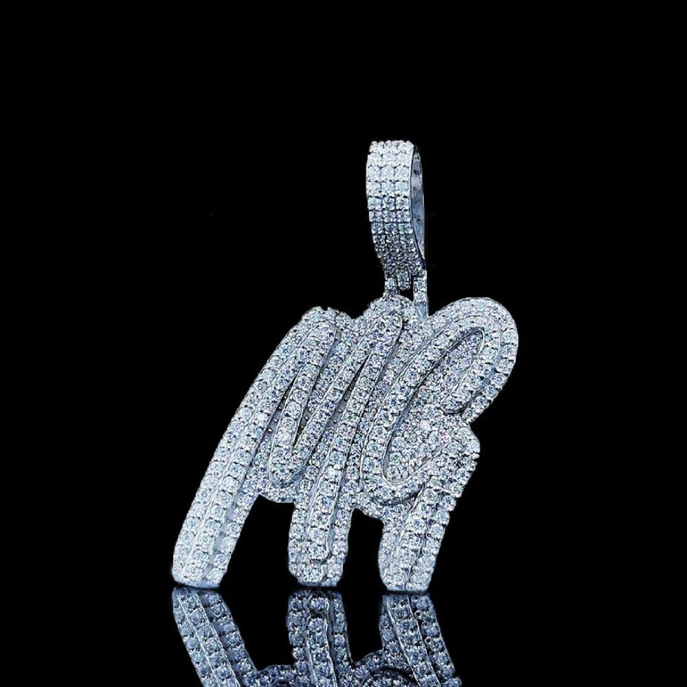 MG Letter Iced Out Hip Hop Stylish Hip Hop Pendant