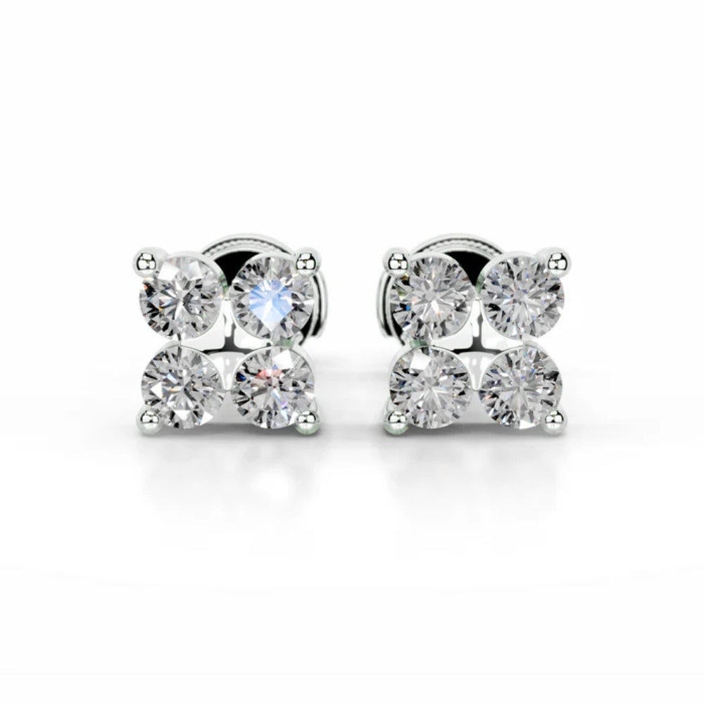 VVS1 Moissanite Round Cut Women Stud Earring