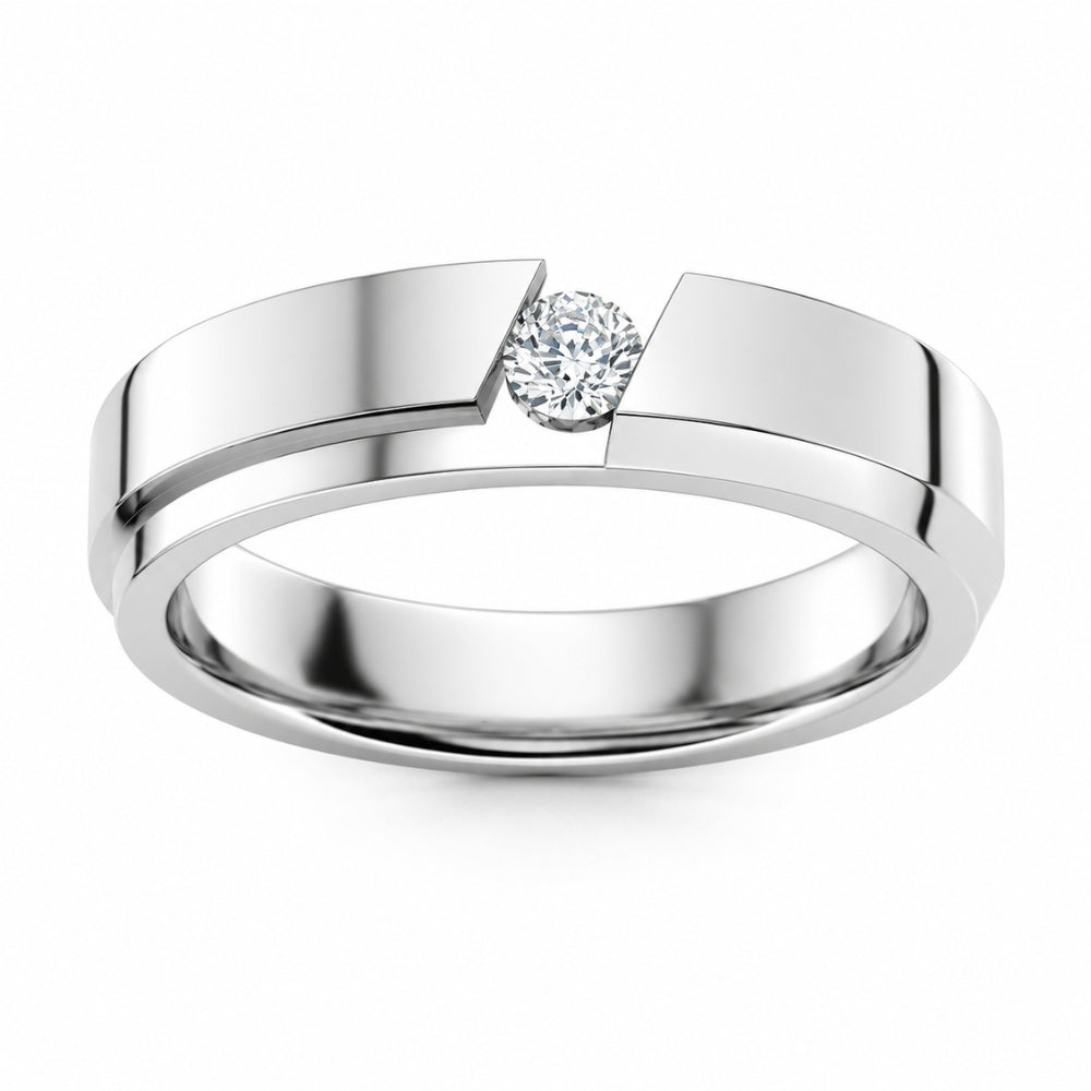 Round Cut Bar Set Lab Grown Diamond Promise Band For Men