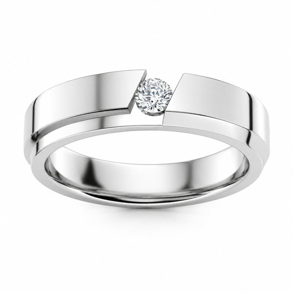 Round Cut Bar Set Lab Grown Diamond Promise Band For Men