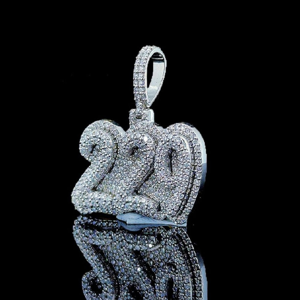 Moissanite Diamond Iced Out 229 Number Hip Hop Pendant