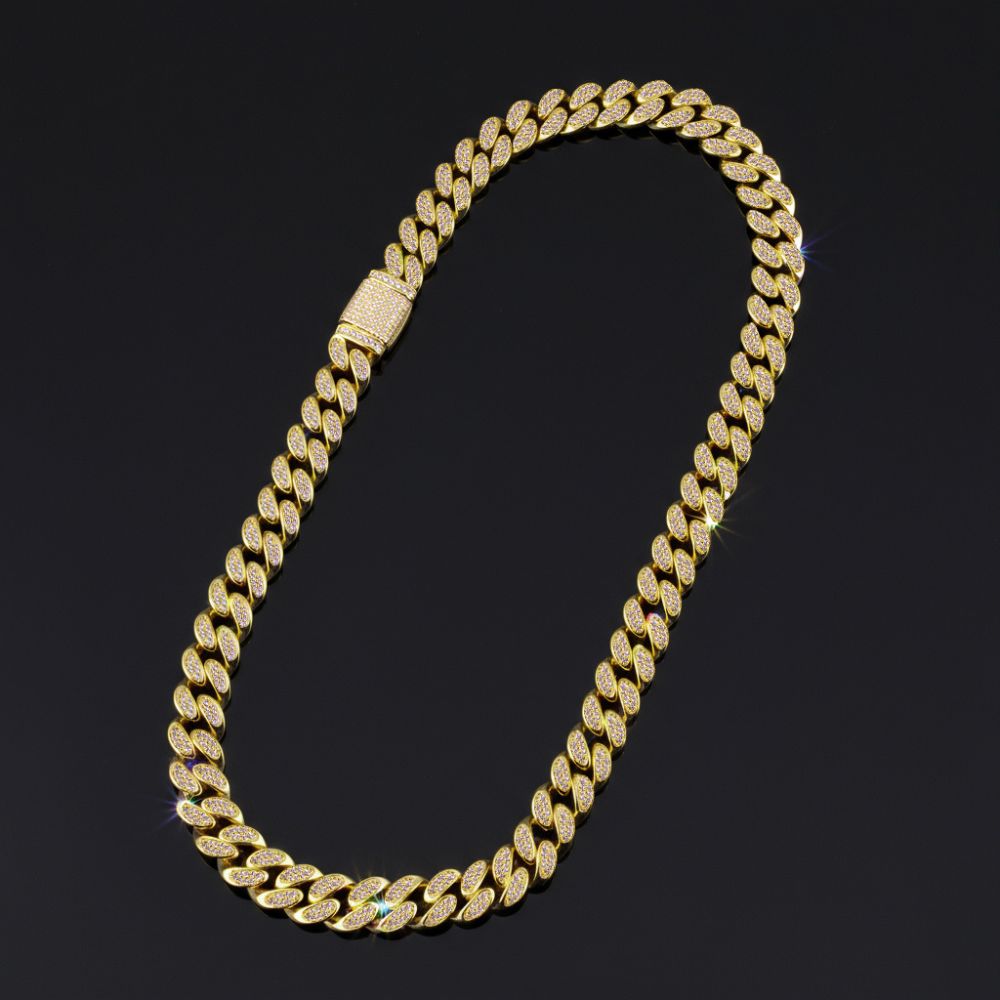 18 MM Iced Out Round Cut Moissanite Hip Hop Chain For Men