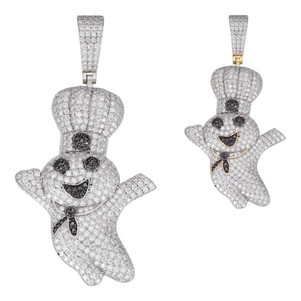 Iced Out Moissanitye Pillsbury Doughboy Hip Hop Pendant