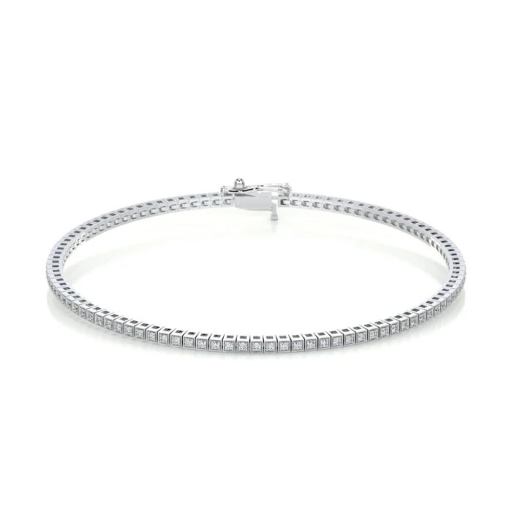 Round Cut Moissanite Tennis Bracelet For Women