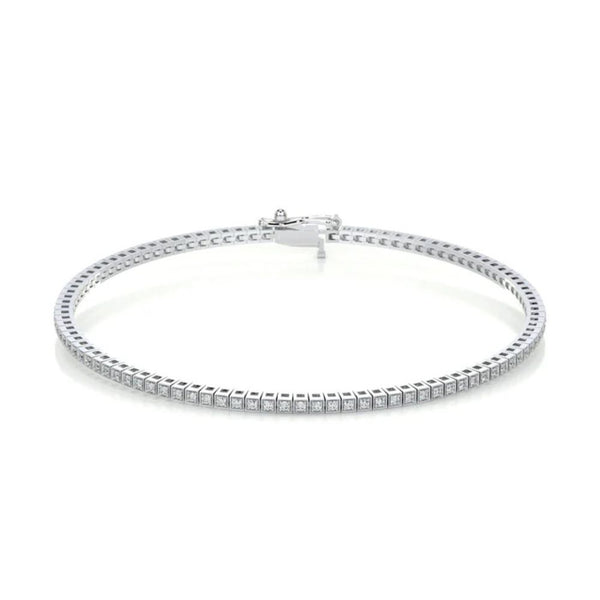 Round Cut Moissanite Tennis Bracelet For Women