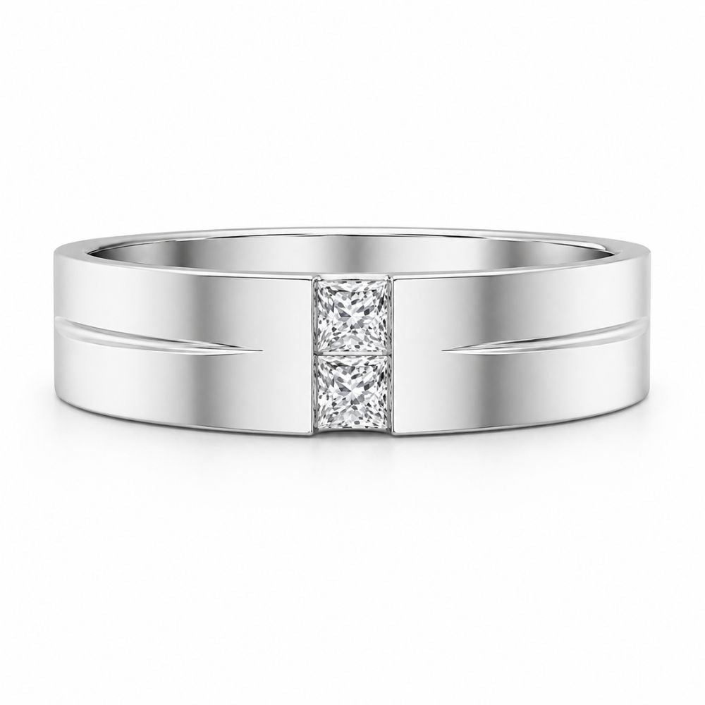 Princess Cut Lab Grown Diamond Channel Set Men's Band