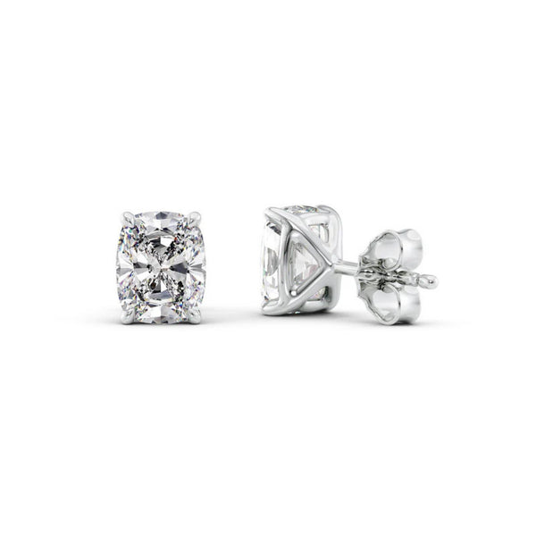 Elongated Cushion Cut VVS1 Moissanite Stud Earring