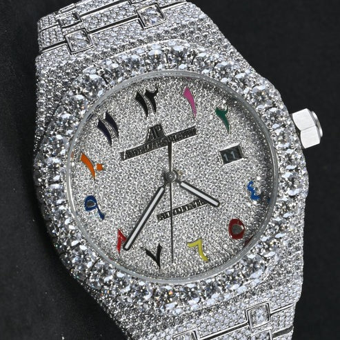 Stainless Steel Automatic Luxury Hip Hop Diamond Watch Gift for Him