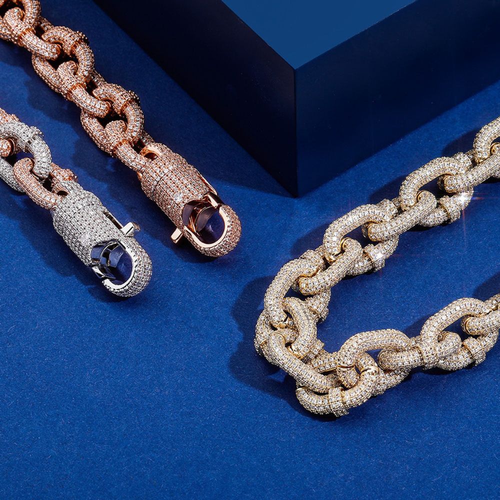 Round Cut Twisted Link Lab Grown Diamond Cuban Chain