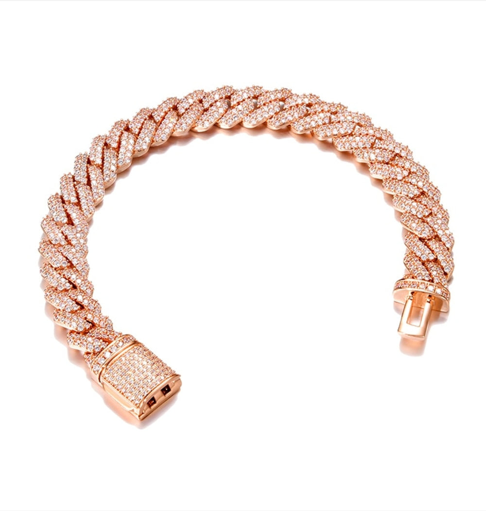 Colorless Moissanite Round Cut Pave Set Hip Hop Bracelet