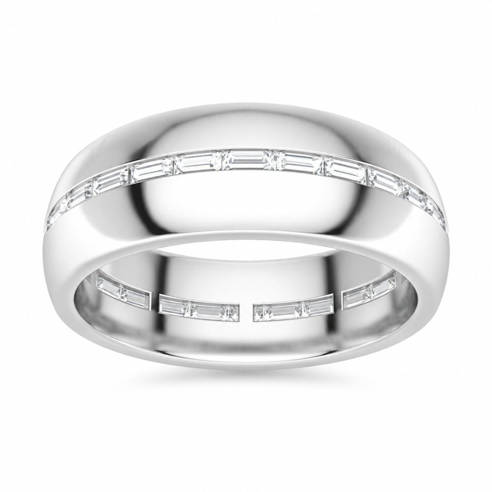 Baguette Cut Channel Set Lab Grown Diamond Wedding Band