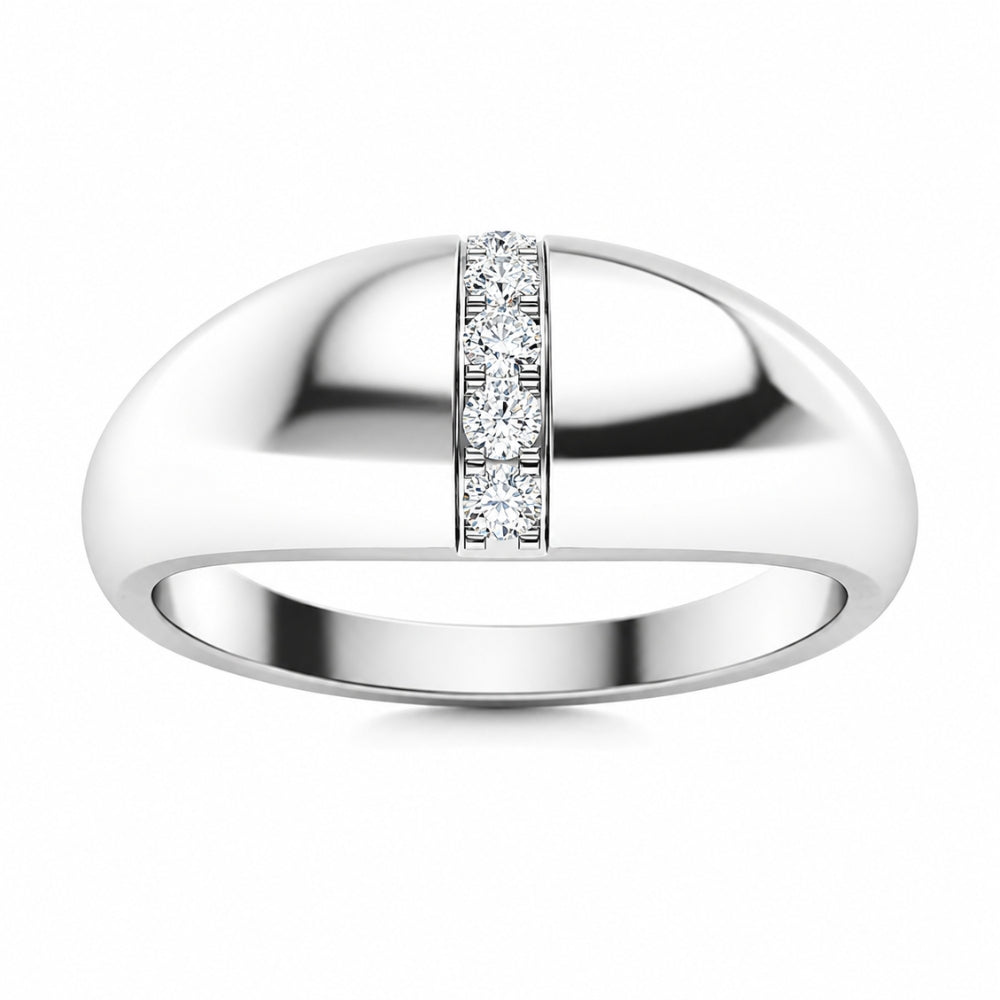 Round Cut Lab Grown Diamond Pave Set Promise Ring
